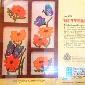 Butterfly Embroidery Wall Tapestry  Shadow Box Kit.
